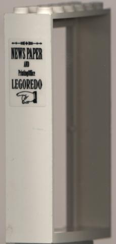 Door, Frame 2 x 6 x 7 with Legoredo Newspaper Pattern (Sticker) - Set 6765