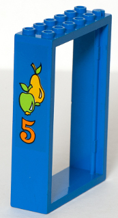 Door, Frame 2 x 6 x 7 with Pear, Apple and Number 5 Pattern (Sticker) - Set 3676