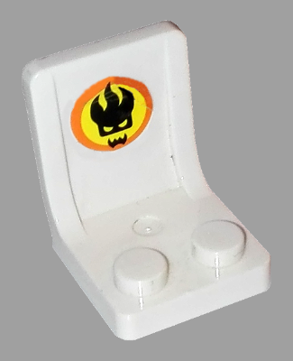 Minifigure, Utensil Seat / Chair 2 x 2 with Dr. Inferno Logo Pattern (Sticker) - Set 8637