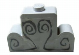 Brick, Modified 1 x 4 x 2 Center Stud Top with Dark Gray Engravings Pattern (Sticker) - Set 4766
