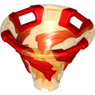 Tornado of Spinjitzu with Bar Handles on Top Edge with Molded Red Spiral Pattern