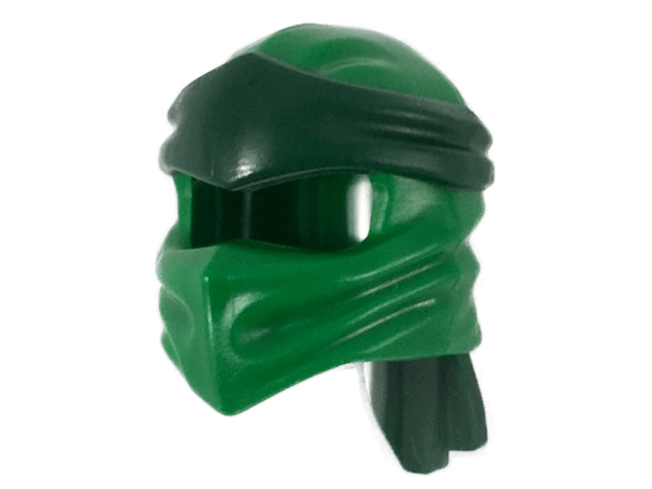Minifigure, Headgear Ninjago Wrap Type 4 with Molded Dark Green Headband  Pattern