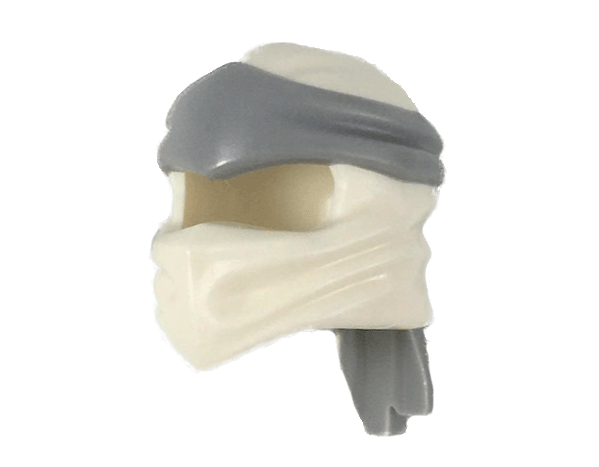 Minifigure, Headgear Ninjago Wrap Type 4 with Molded Light Bluish Gray Headband  Pattern