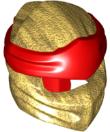 Minifigure, Headgear Ninjago Wrap Type 4 with Molded Red Headband  Pattern