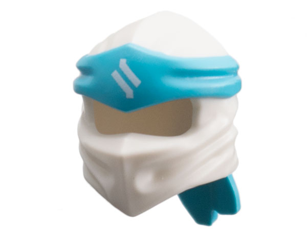 Minifigure, Headgear Ninjago Wrap Type 4 with Molded Medium Azure Headband and Printed White Ninjago Logogram Letter Z Pattern