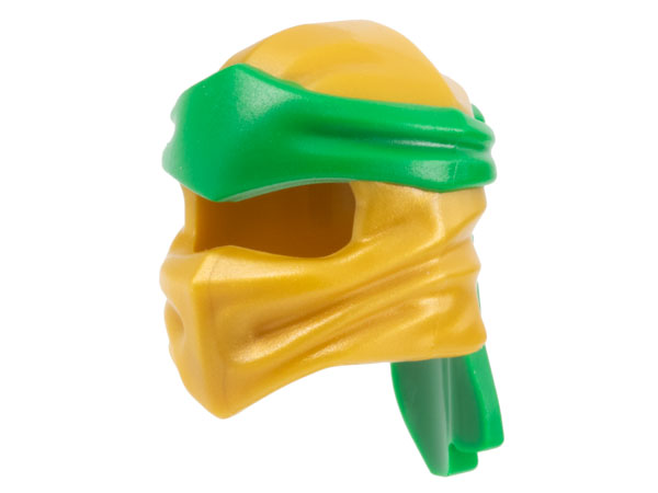 Minifigure, Headgear Ninjago Wrap Type 4 with Molded Green Headband  Pattern