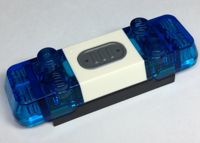 Electric, Light & Sound Siren 2 x 6 x 1 with Trans-Dark Blue Lights and White Center