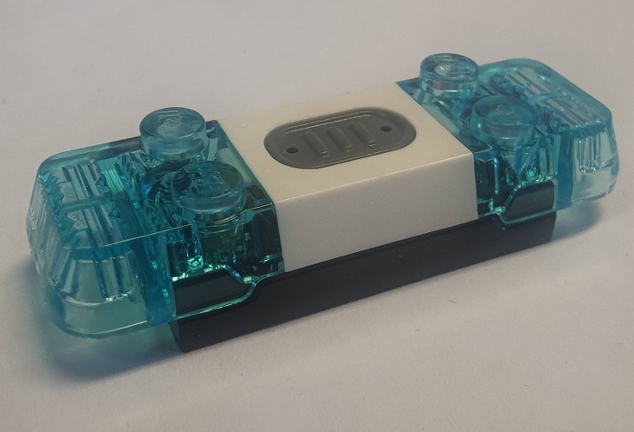 Electric, Light & Sound Siren 2 x 6 x 1 with Trans-Light Blue Lights and White Center