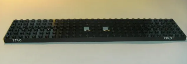 Train Base 6 x 28 with 10 Round Holes Each End with '7740' Pattern Left and Right Both Sides (Stickers) - Set 7740