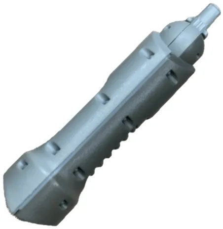 Galidor Limb Leg Jens, Top Section with Rotation Joint Socket and Pin and Dark Gray Right Side