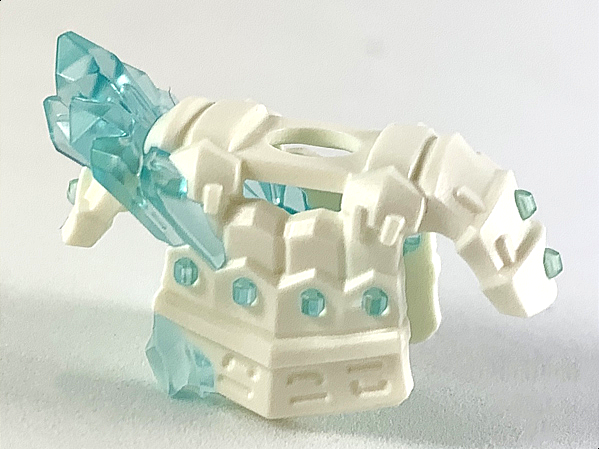 Minifigure Armor Breastplate with Shoulder Pads with Molded Trans-Light Blue Crystals Pattern