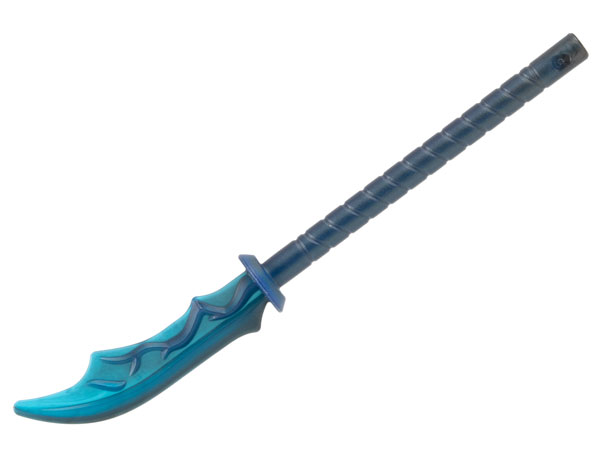 Minifigure, Weapon Naginata with Marbled Trans-Light Blue Pattern