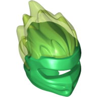 Minifigure, Headgear Ninjago Wrap Type 5 with Molded Trans-Bright Green Flames Pattern