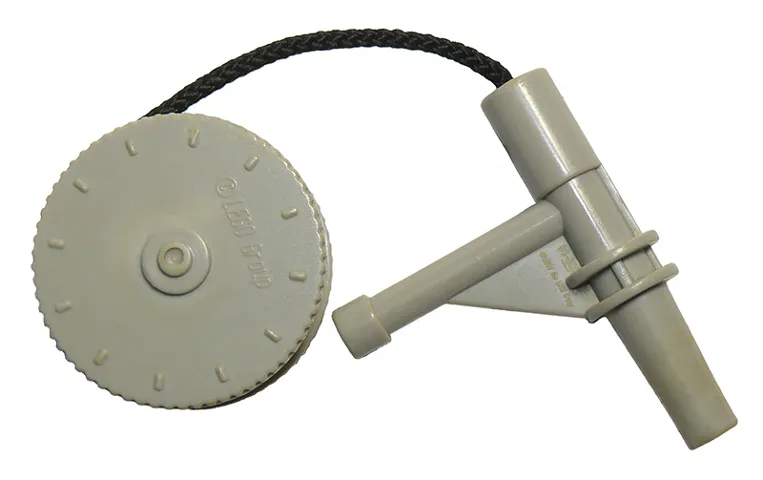 Duplo Winch Drum Narrow with Black String and Light Bluish Gray Nozzle