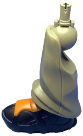 Galidor Limb Leg Nick, Bottom Section with Rotatable Black Shoe and Dark Gray Rotation Joint Pin