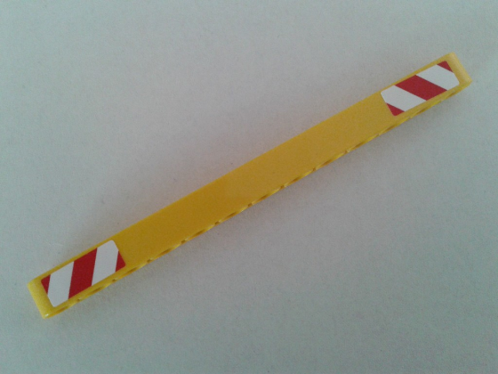 Technic, Liftarm Thick 1 x 13 with Red and White Danger Stripes Pattern on Both Ends (Stickers) - Set 8053