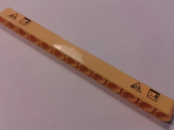 Technic, Liftarm Thick 1 x 13 with Safety Warning Pattern on Both Ends (Stickers) - Set 42030