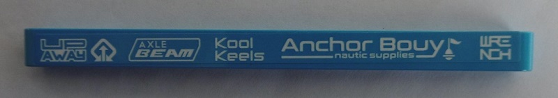 Technic, Liftarm Thick 1 x 13 with White 'WRENCH', 'Anchor Bouy', 'Kool Keels', 'AXLE BEAM' and 'UP AWAY' Pattern, Model Right Side (Sticker) - Set 42074