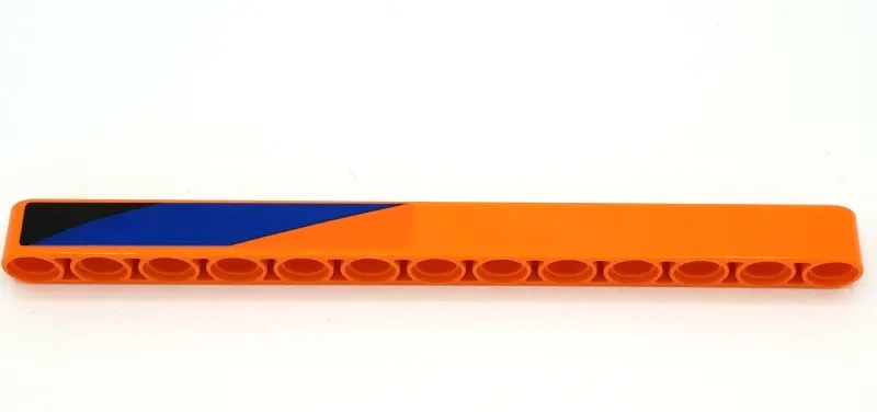 Technic, Liftarm Thick 1 x 13 with Black and Blue Diagonal Stripes Pattern Model Right Side (Sticker) - Set 42141