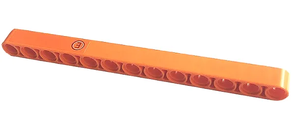 Technic, Liftarm Thick 1 x 13 with Capital Letter E in Red and White Circle Pattern Model Right Side (Sticker) - Set 42141 (Second Version)