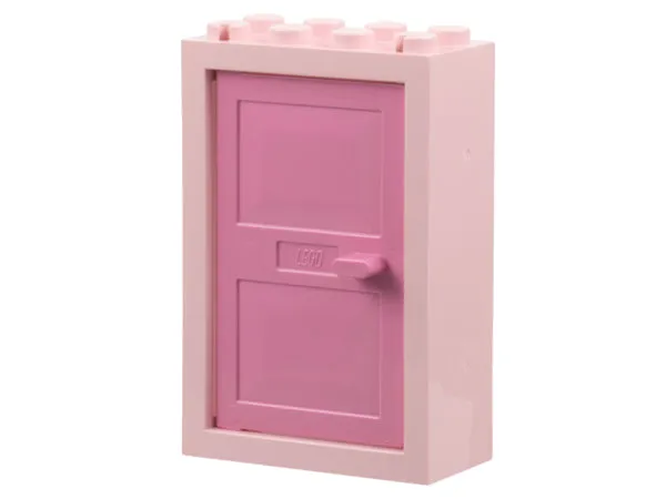Door, Frame 2 x 4 x 5 with Medium Dark Pink Door 1 x 4 x 5 (4130 / 4131)