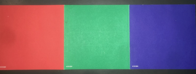 Paper Camera Test Card - Red, Blue, and Green (Set 9731)