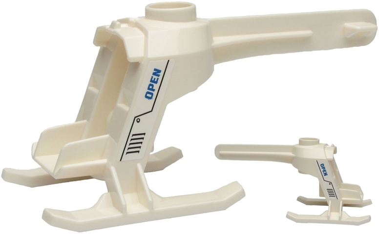 Flying Helicopter Model Body with Blue 'OPEN' and Black Angled Lines Pattern on Both Sides (Stickers) - Set 60244