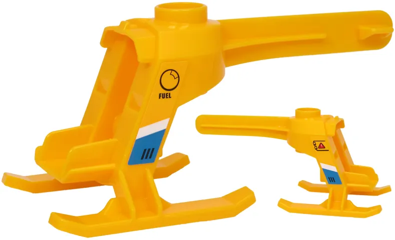 Flying Helicopter Model Body with 'FUEL', Warning Sign, White Stripe and Black Lines Pattern on Both Sides (Stickers) - Set 60260