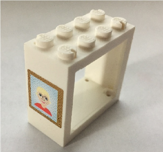 Window 2 x 4 x 3 - Solid Studs with Picture of Woman Pattern (Sticker) - Set 7586