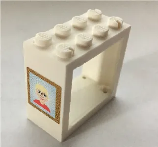 Window 2 x 4 x 3 - Solid Studs with Picture of Woman Pattern (Sticker) - Set 7586