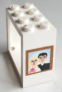 Window 2 x 4 x 3 - Solid Studs with Wedding Picture of Bride and Groom Pattern (Sticker) - Set 7586