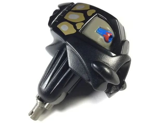 Galidor Head Gorm with Dark Gray Rotation Joint Pin with Eyes and Gold and Silver Spots Pattern