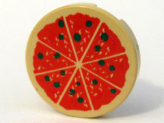 Tile, Round 2 x 2 with Pizza Pattern