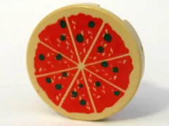 Tile, Round 2 x 2 with Pizza Pattern