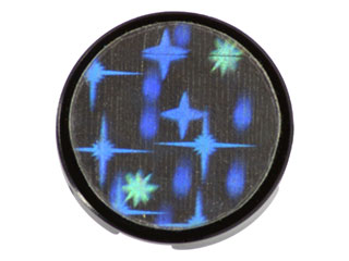 Tile, Round 2 x 2 with Holographic Stars Pattern (Sticker) - Sets 1737 / 6815 / 6854 / 6938 / 6958 / 6982