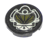 Tile, Round 2 x 2 with Color Changing Heat Sensitive Pattern (Sticker) - Sets 5384 / 6900 / 6915 / 6975 / 6979 / 6999