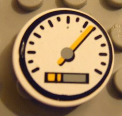 Tile, Round 2 x 2 with Speedometer Pattern (Sticker) - Set 8448