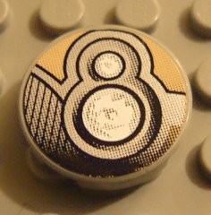 Tile, Round 2 x 2 with Fancy Headlights Pattern (Sticker) - Set 8371