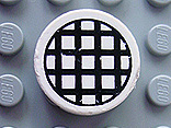 Tile, Round 2 x 2 with Black Grid Small Pattern