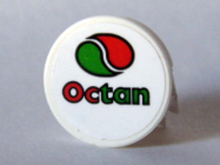 Tile, Round 2 x 2 with Octan Logo Pattern (Sticker) - Set 10184