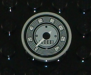 Tile, Round 2 x 2 with Speedometer Pattern (Sticker) - Set 10187