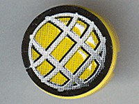 Tile, Round 2 x 2 with Gray Grille Pattern (Sticker) - Set 4589