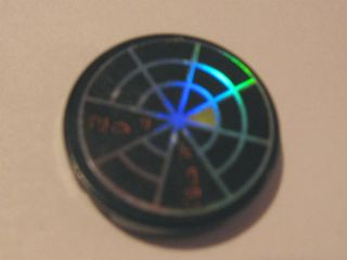 Tile, Round 2 x 2 with Iridescent Mirrored Radar Type 1 Pattern (Sticker) - Set 7646