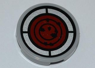 Tile, Round 2 x 2 with Red Radar Screen Pattern (Sticker) - Set 5887