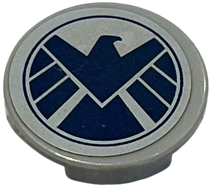 Tile, Round 2 x 2 with Dark Blue SHIELD Logo Pattern (Sticker) - Set 6868