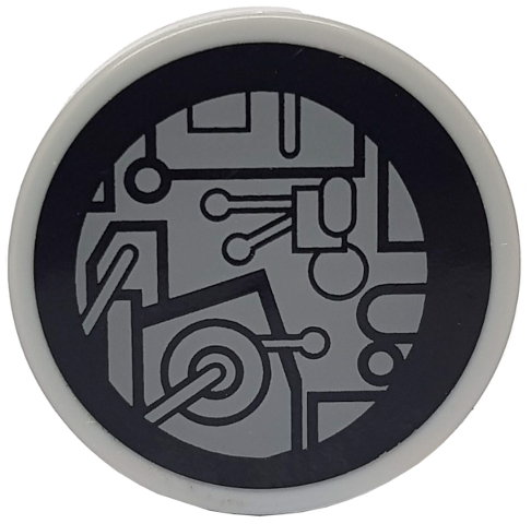 Tile, Round 2 x 2 with SW Millennium Falcon Circuitry Pattern (Sticker) - Sets 7778 / 7965