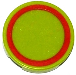 Tile, Round 2 x 2 with Red Ring Thin Pattern (Sticker) - Set 76021