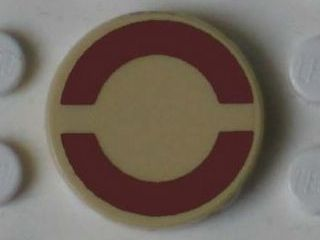 Tile, Round 2 x 2 with Dark Red SW Semicircles on Transparent Background Pattern (Sticker) (Undetermined Type)