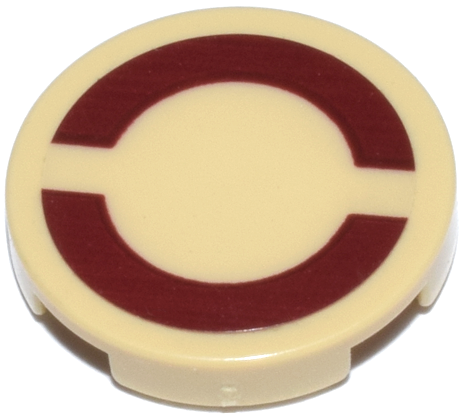 Tile, Round 2 x 2 with Dark Red SW Small Semicircles on Transparent Background Pattern (Sticker) - Set 8088