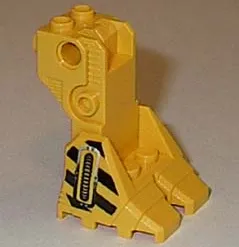 Support Foot Platform with Black Danger Stripes and Silver Hose Pattern on Both Sides (Robot Diver)